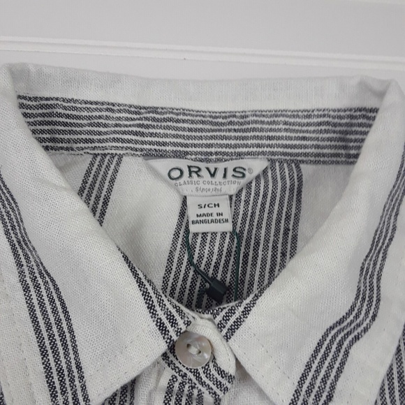 Orvis Ladies Women's Long Sleeve Button Front Linen Blend Top Shirt Size S - Picture 5 of 9